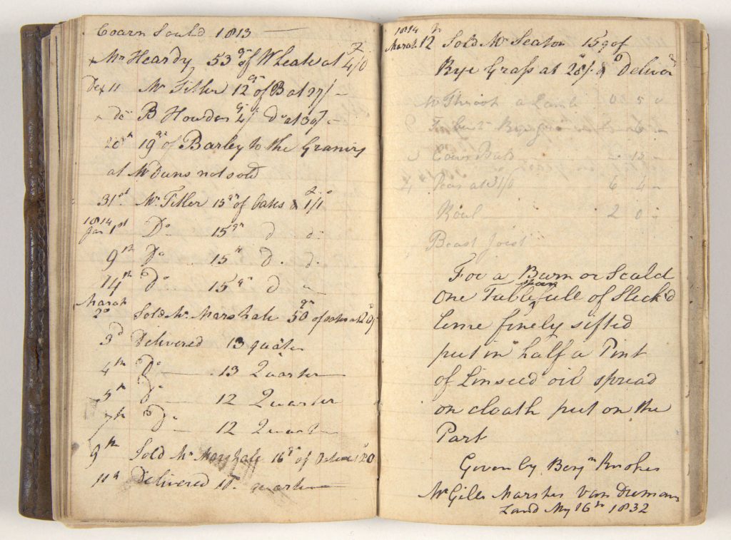 An open book with handwritten text. Text illegible. NS261/1/1 page 33