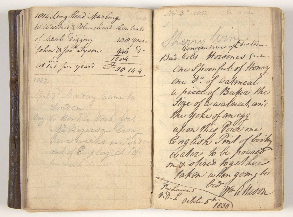 An open book with handwritten text. text illegible. NS261/1/1 page 34