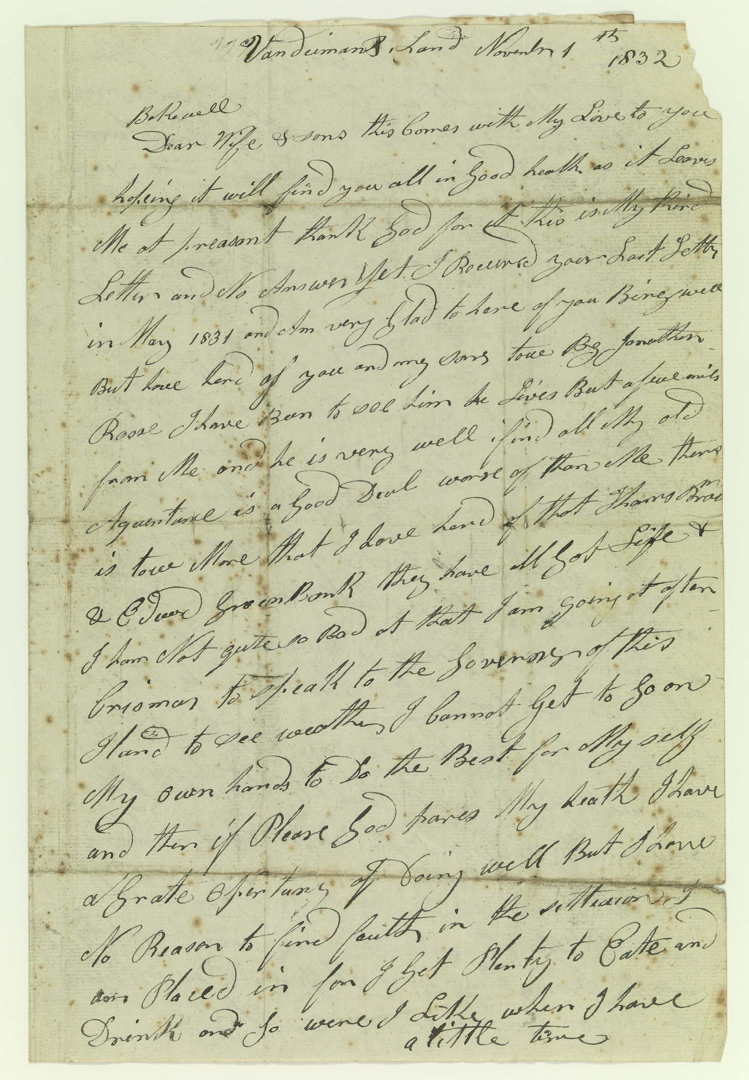 An old piece of paper with cursive text on it. Text illegible.