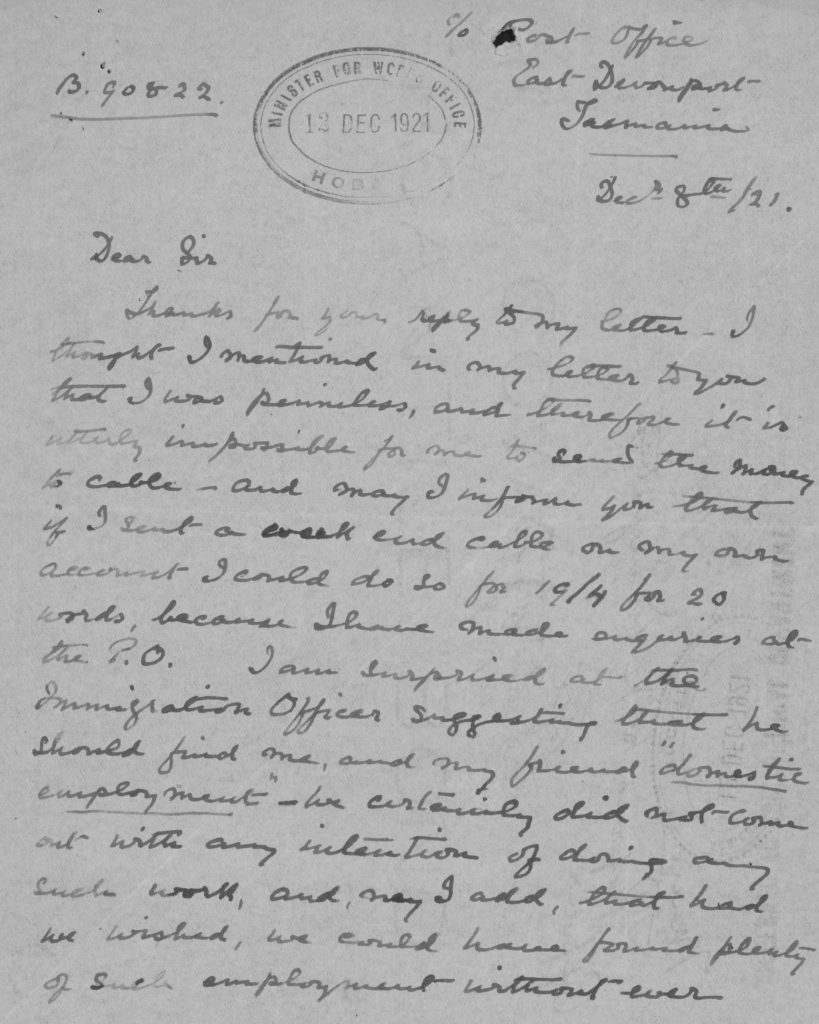 An old letter with text on it. Text illegible