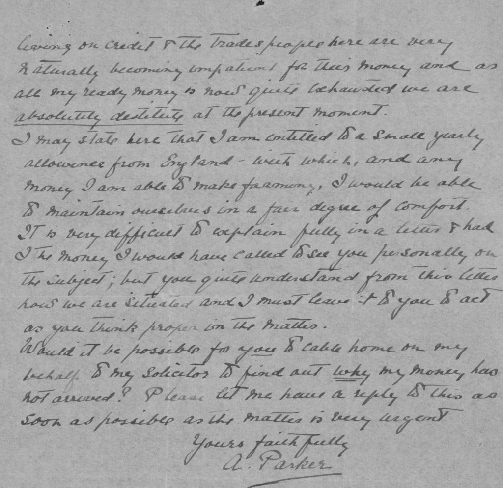 An old letter with text on it. Text illegible