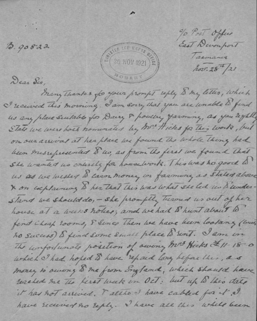 An old letter with text on it. Text illegible