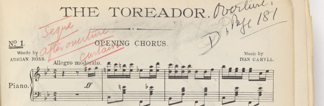 The first section of a musical score, the title is "The Toreador"