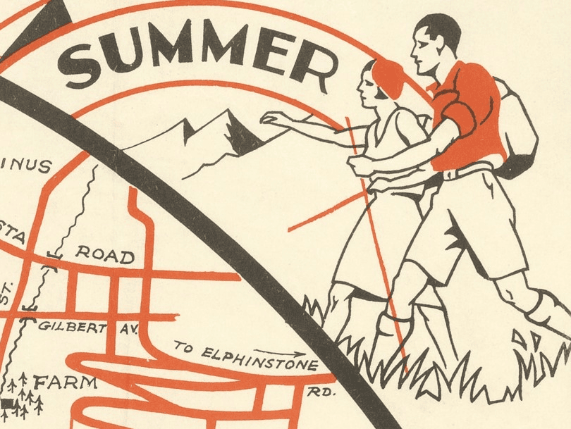 A map of road tracks of Mt. Wellington Park.