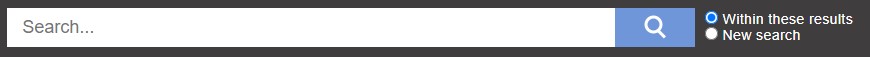 A screenshot of the search bar from Libraries.tas.gov.au. the search box is empty. opn the right, there are two radio buttons, the first one is selected and reads "Within these results". the second radio option reads "New Search"