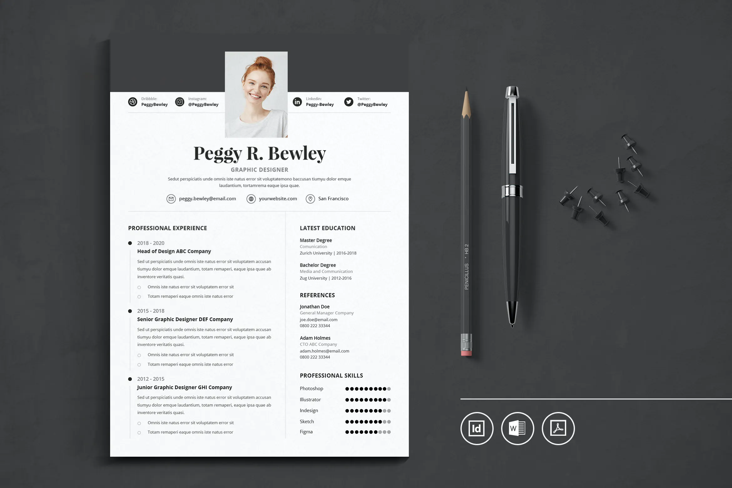 Professional CV Resume Indesign Template Vol.24