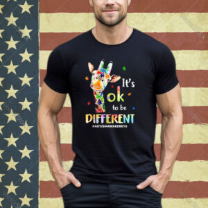 Autism Awareness Cute Giraffe Animal Its Ok To Be Different T-Shirt