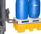 Bac de rétention manutentionnable PEHD 2 fûts, 1200 x 800 mm, 240 L