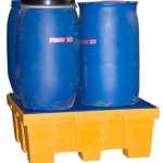 Bac de rétention manutentionnable PEHD 4 fûts, 1200 x 1200 mm, 450 L