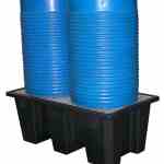 Bac de rétention PEHD recyclé 2 fûts, 220 L