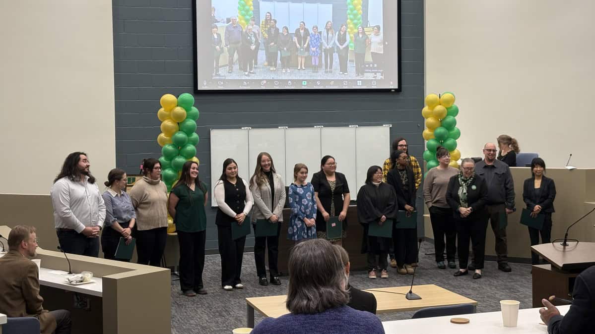 Students, faculty, and the legal community celebrate the grand opening of the John E. Havelock Trial Simulation Courtroom.