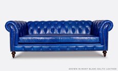 Hemingway Mont Blanc Baltic Leather Bench Seat Chesterfield Sofa