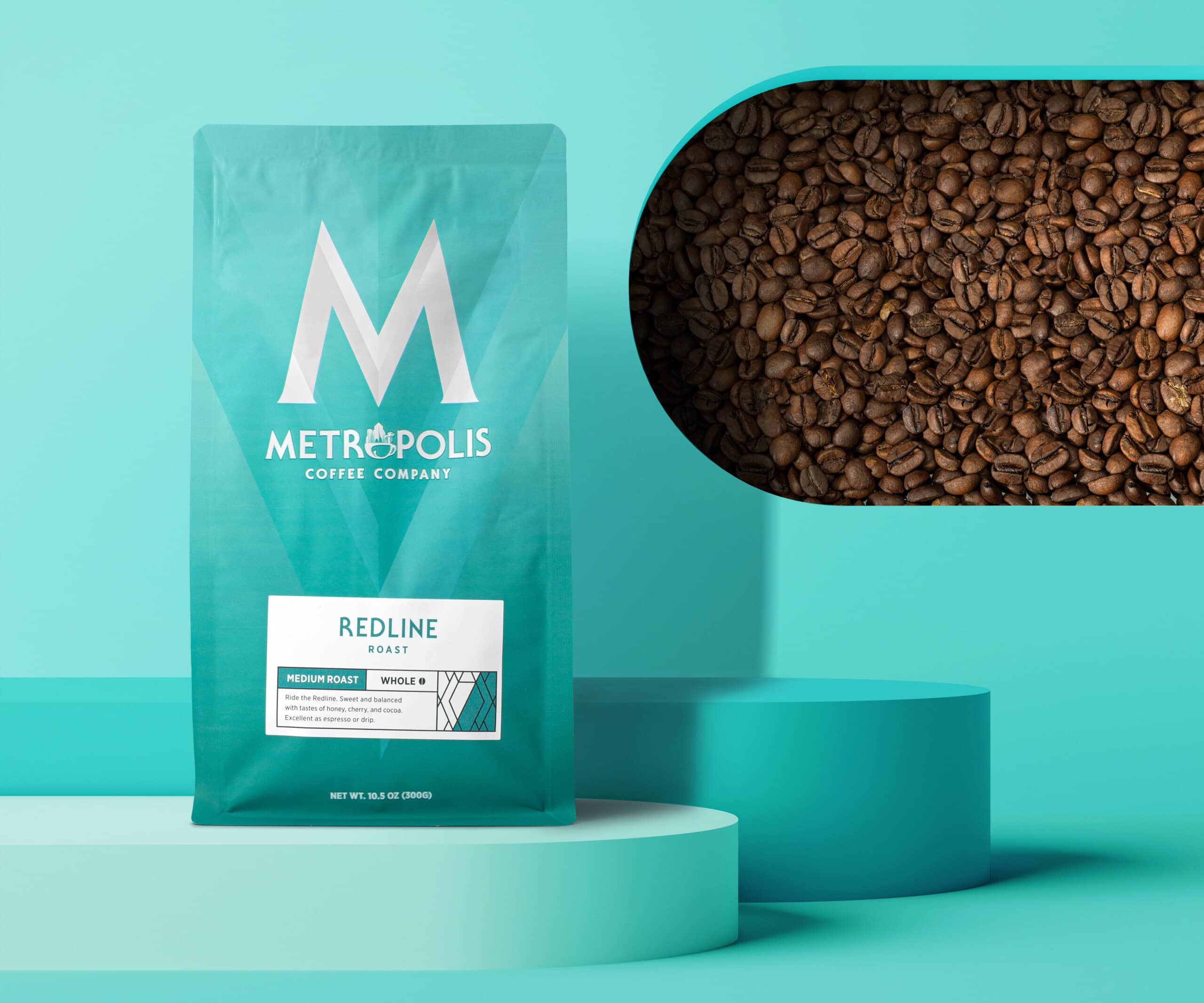 Coffee Product Photography on Teal