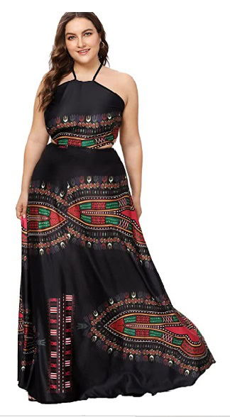 knee length dresses for ladies Final Sale Plus Size Tank Maxi Dress in Chiffon in Green with Zebra Print Summer main image 0