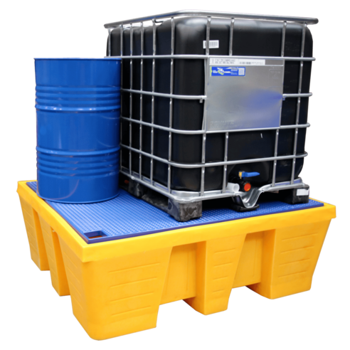 Bac de rétention manutentionnable PEHD 1 transicuve/4 fûts, 1000 L