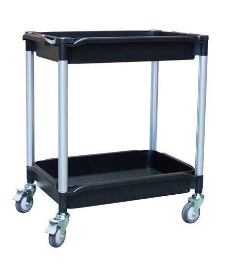 Desserte 2 plateaux bacs, 645 x 410 mm, 180 kg