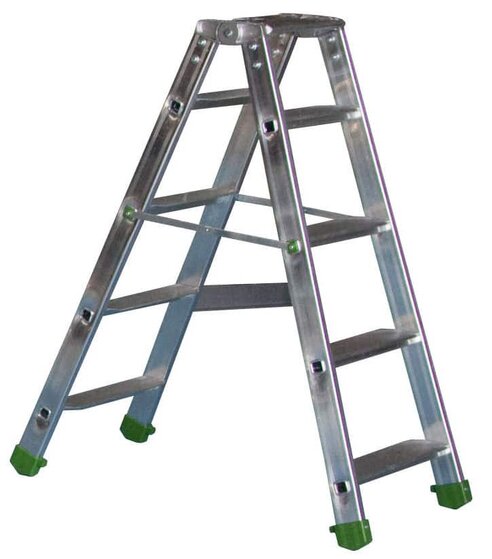 Marchepied aluminium repliable, double accès, 5 marches 150 kg