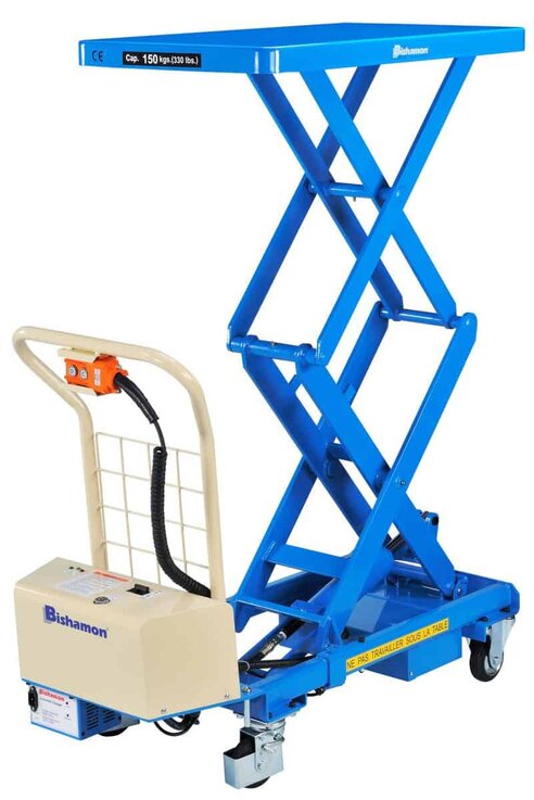 Table élévatrice électrique Bishamon® double ciseaux, 150 kg