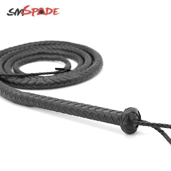 Long Faux Leather handmade Bullwhip Heavy Duty Riding Whip Black adult sex - womyra Store