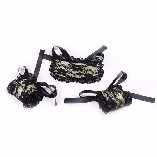 New Babydoll Sexy Lingerie Woman Erotic Lingerie  Lace Mask Blindfolded Patch Handcuffs Erotic Sex Costumes  Adult Sex Games-20 - womyra Store