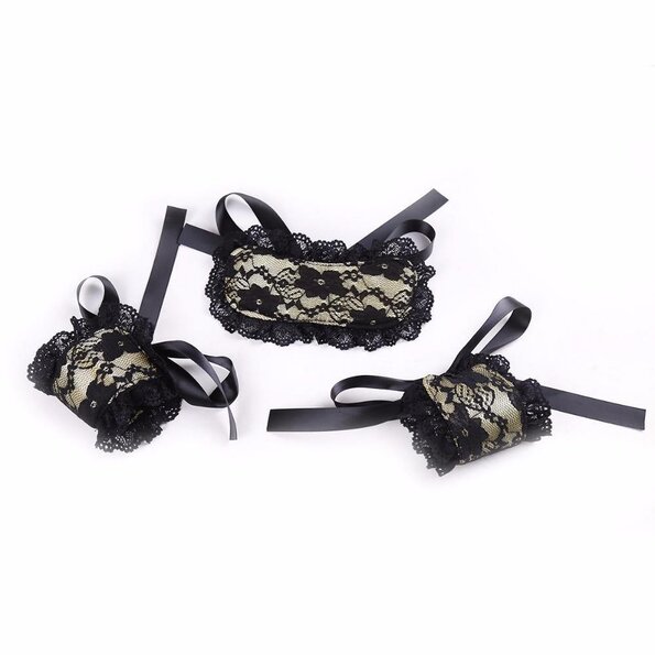 New Babydoll Sexy Lingerie Woman Erotic Lingerie  Lace Mask Blindfolded Patch Handcuffs Erotic Sex Costumes  Adult Sex Games-20 - womyra Store