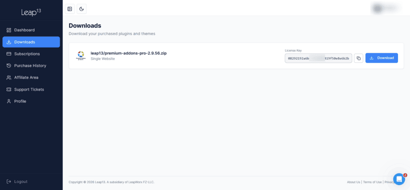 Premium Addons Pro plugin download link