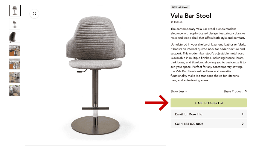 Wish list click example