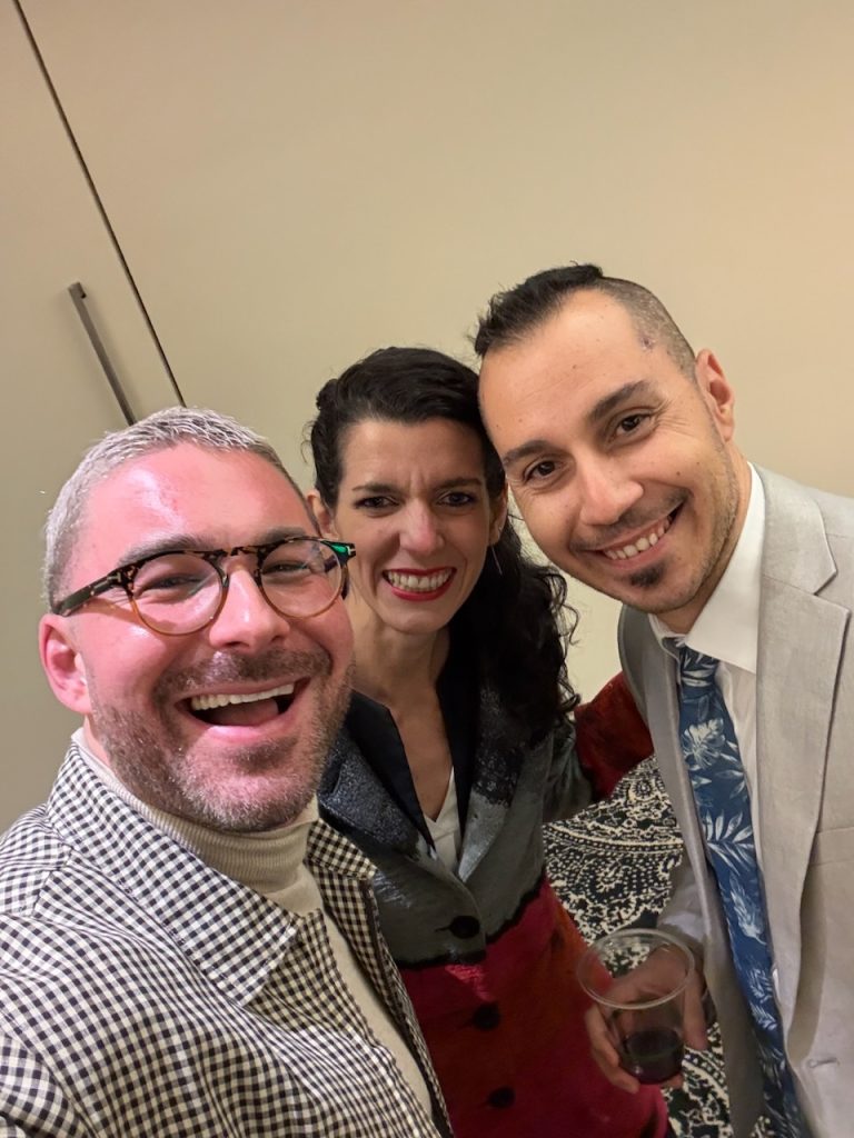 James Kicklighter with two guests at The American Question industry screening, Beverly Hills