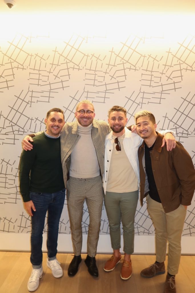 James Kicklighter and three colleagues pose at The American Question screening in Beverly Hills