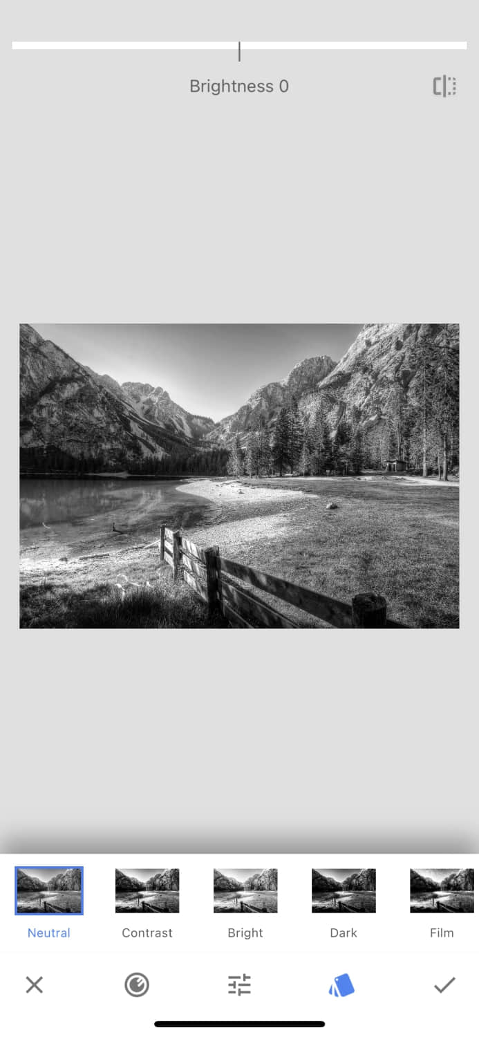 how to take a black and white picture on iphone