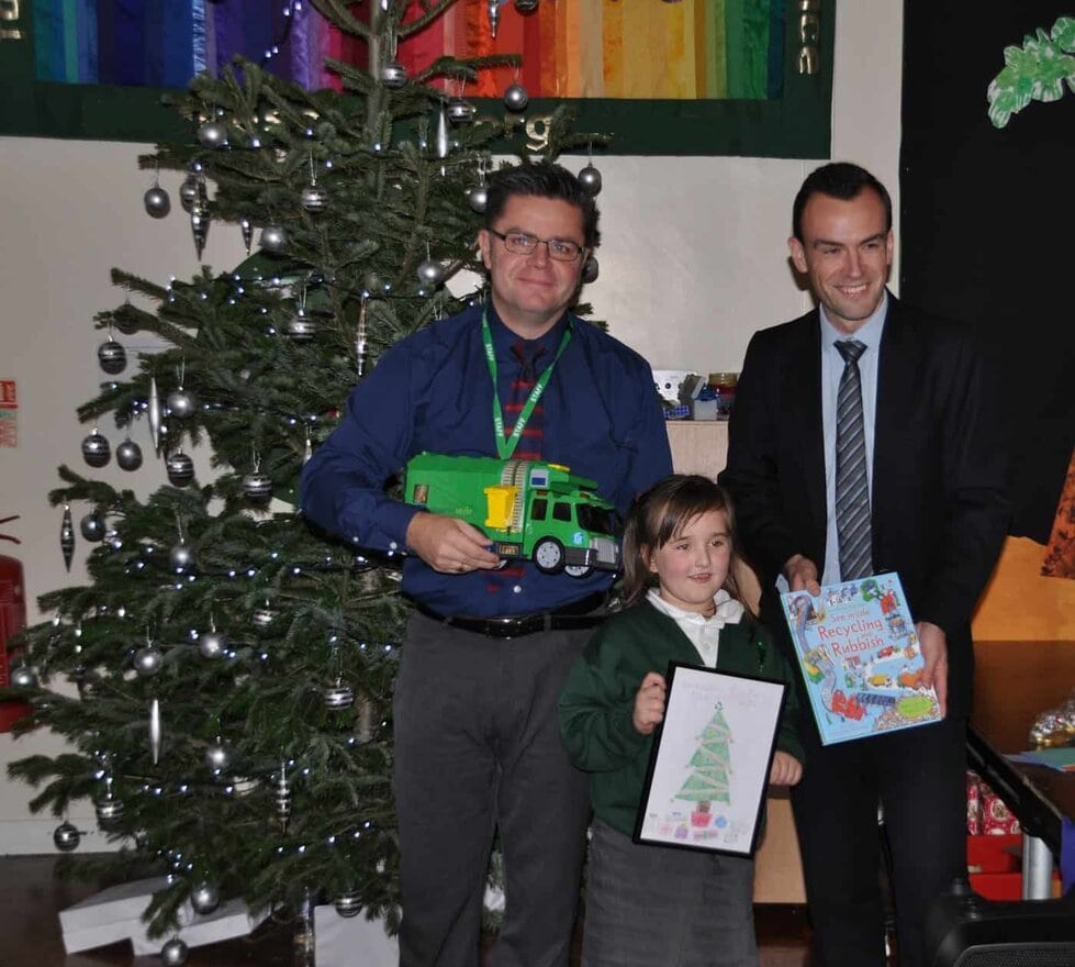 Countrystyle Recycling surprised the winner of their school Christmas card competition