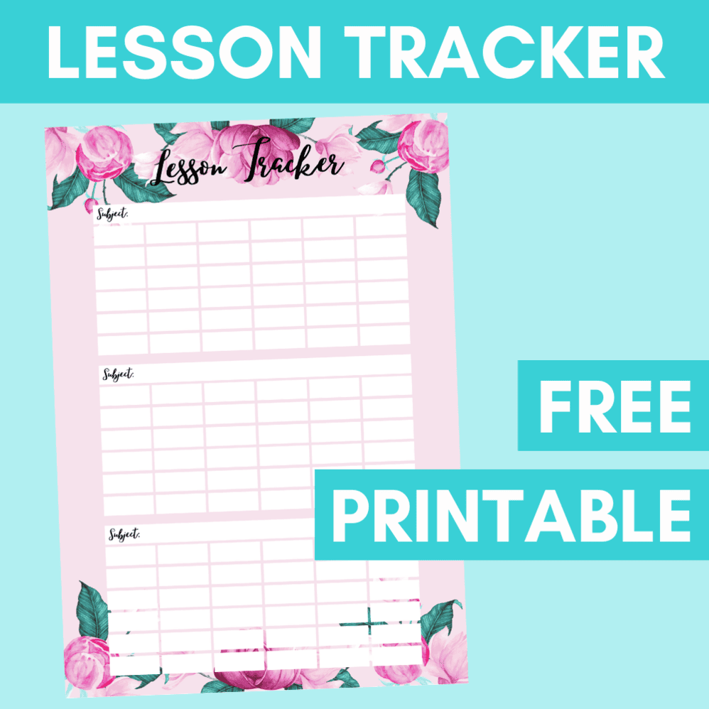 Free Homeschool Lesson Planner And Tracker - Print It Now! - Our Kiwi Homeschool for Free Printable Homeschool Lesson Planner
