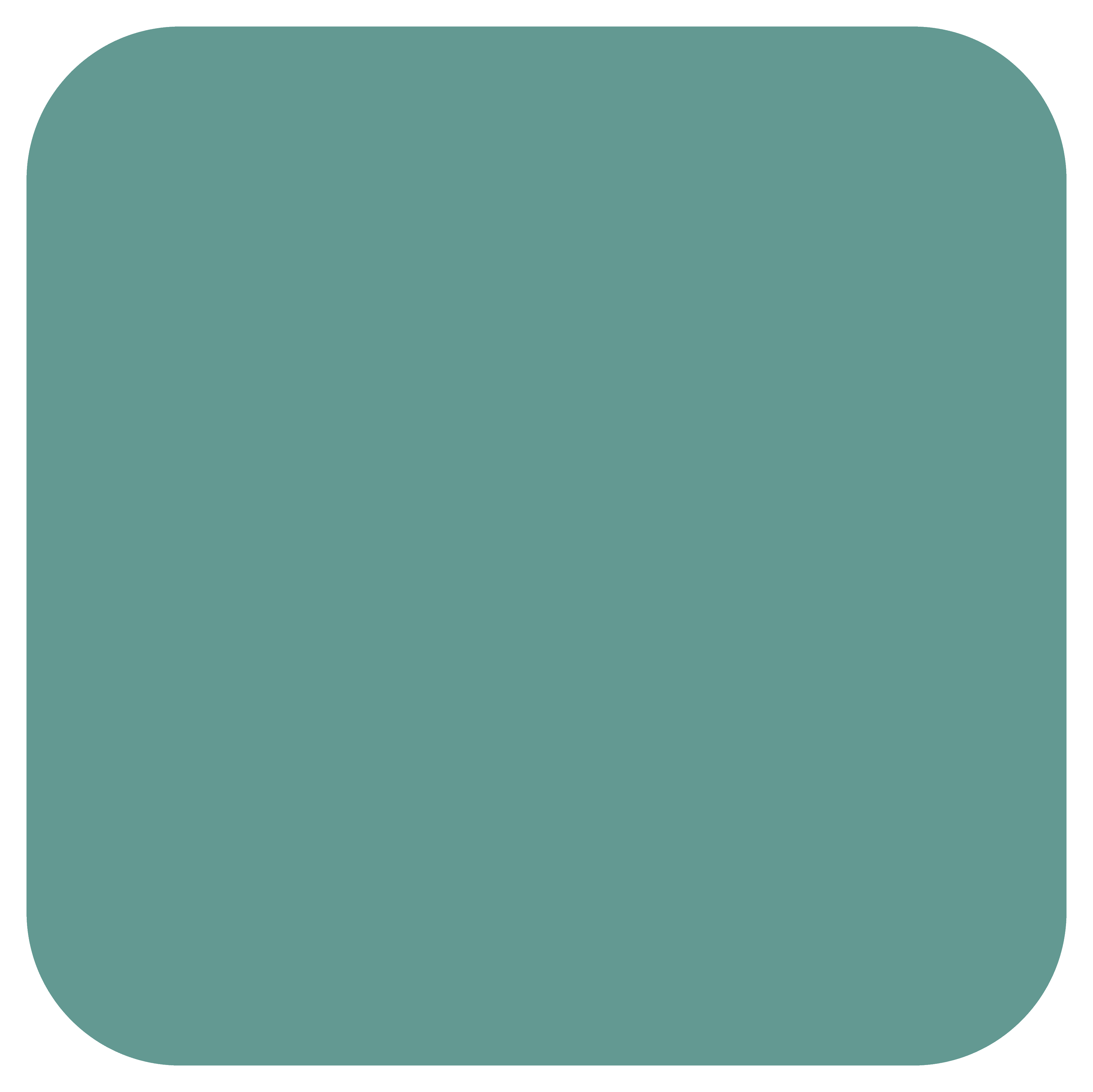 A square with rounded corners, reminiscent of the clean lines in a Metal Roof Gallery, filled with a solid teal color.