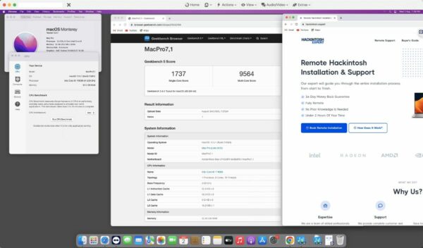 Screenshot of benchmarks for a downloadable Hackintosh EFI folder for [Gigabyte] [Desktop]