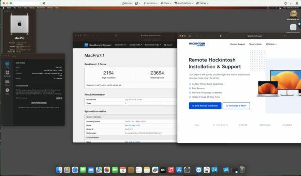 Screenshot of benchmarks for a downloadable Hackintosh EFI folder for [Gigabyte Z790 AORUS ELITE AX] [Desktop]