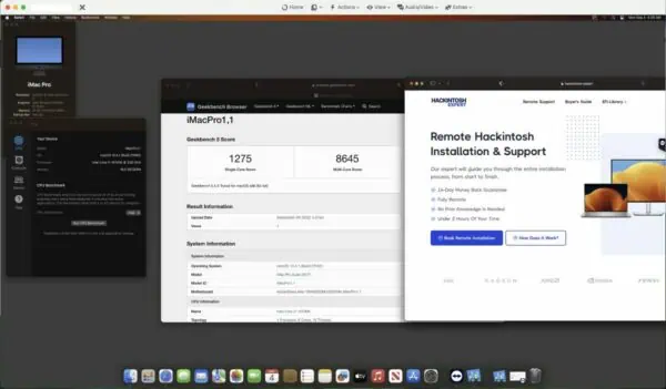Screenshot of benchmarks for a downloadable Hackintosh EFI folder for [MSI] [Desktop]