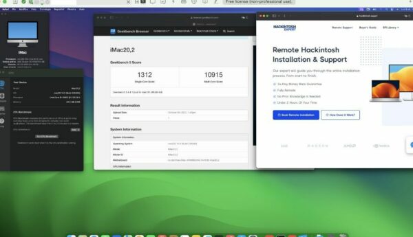 Screenshot of benchmarks for a downloadable Hackintosh EFI folder for [Asus] [Desktop]