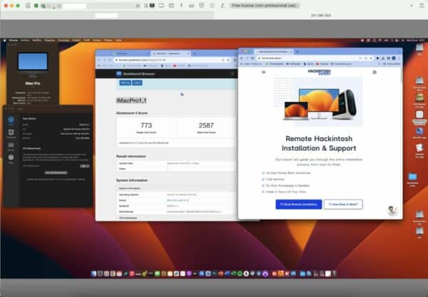 Screenshot of benchmarks for a downloadable Hackintosh EFI folder for [Asus] [Desktop]