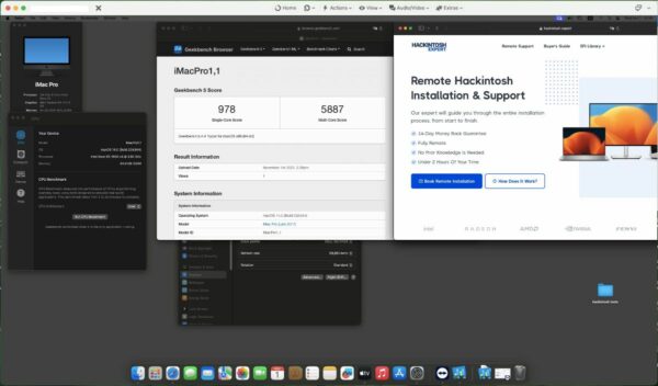Screenshot of benchmarks for a downloadable Hackintosh EFI folder for [Dell] [Workstation]