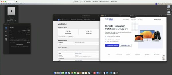Screenshot of benchmarks for a downloadable Hackintosh EFI folder for [Gigabyte] [Desktop]