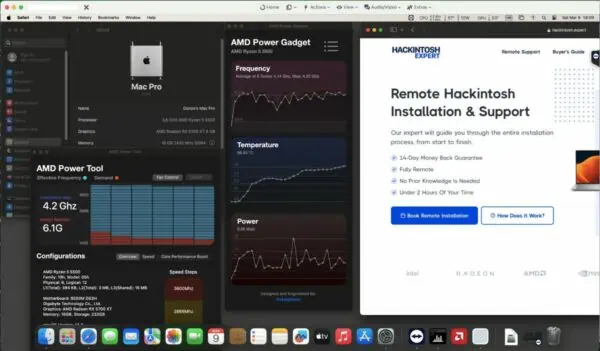 Screenshot of benchmarks for a downloadable Hackintosh EFI folder for [Gigabyte] [Desktop]