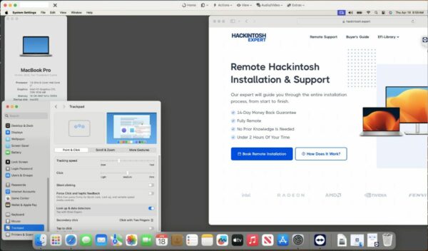 Screenshot of benchmarks for a downloadable Hackintosh EFI folder for [Dell] [Laptop].
