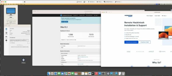 Screenshot of benchmarks for a downloadable Hackintosh EFI folder for [Asus] [Desktop].