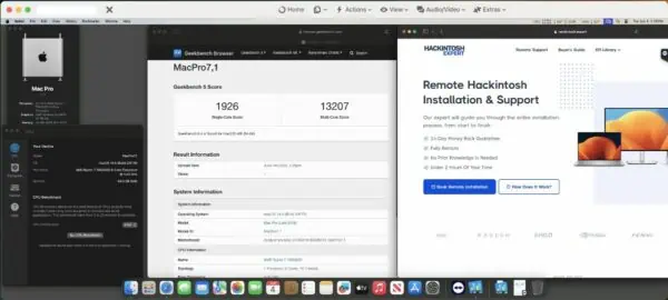 Screenshot of benchmarks for a downloadable Hackintosh EFI folder for [Asus] [Desktop].