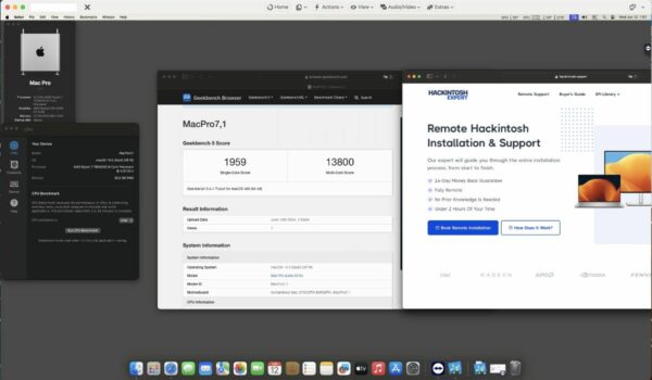 Screenshot of benchmarks for a downloadable Hackintosh EFI folder for [Asus] [Desktop].