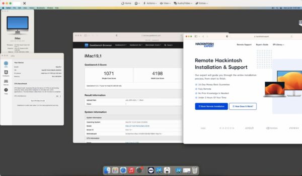 Screenshot of benchmarks for a downloadable Hackintosh EFI folder for [Gigabyte] [Workstation].