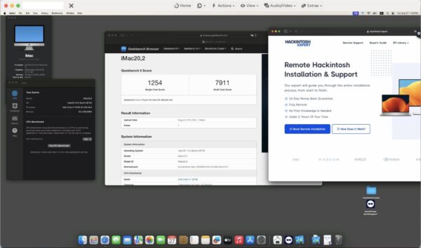 Screenshot of benchmarks for a downloadable Hackintosh EFI folder for [ASRock] [Desktop].