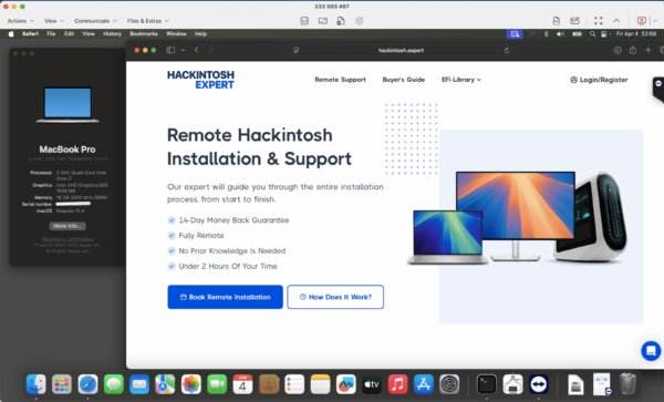 Screenshot of benchmarks for a downloadable Hackintosh EFI folder for [Lenovo] [Laptop]