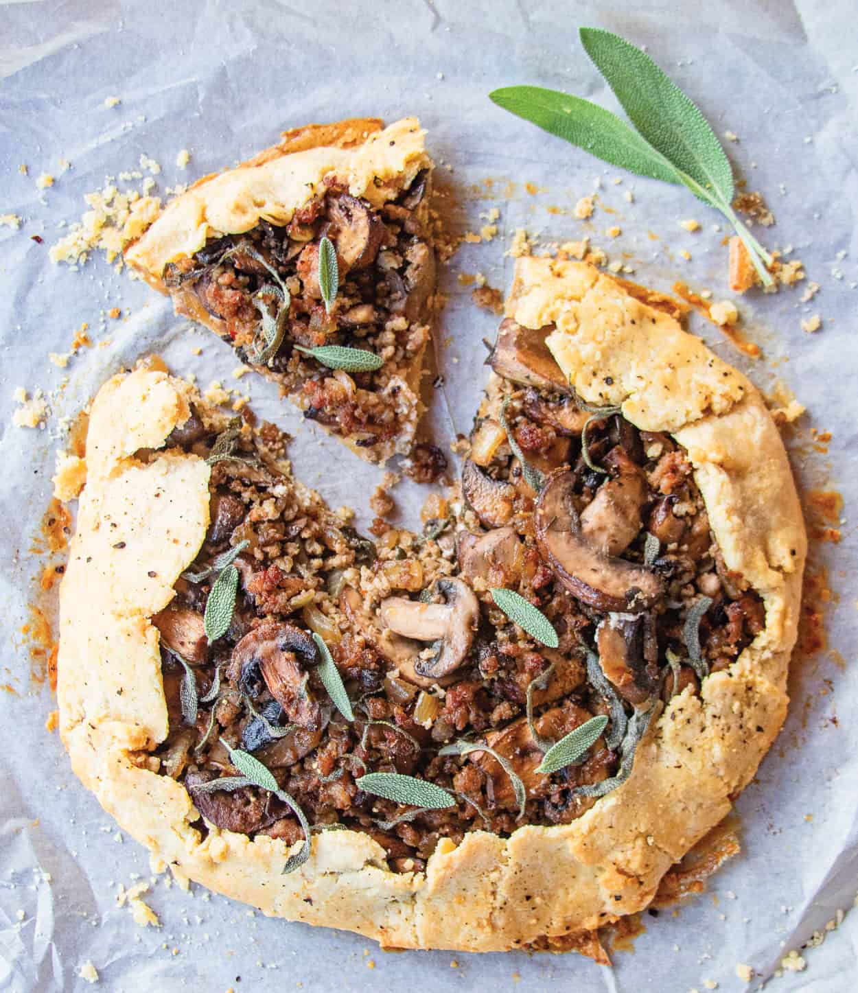 Sausage with Caramelized Onion and Mushrooms Galette Edible New Mexico