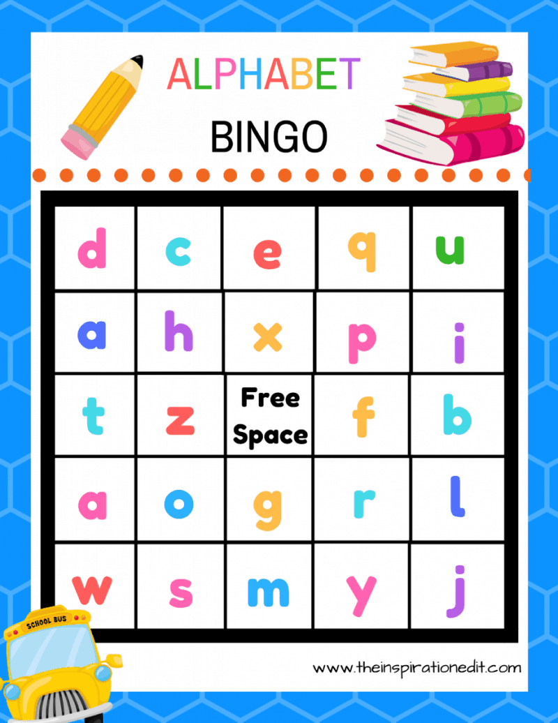 Alphabet bingo for kids